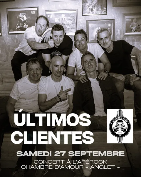 Cartel del concierto de Últimos Clientes en el Apérock Café, Anglet.